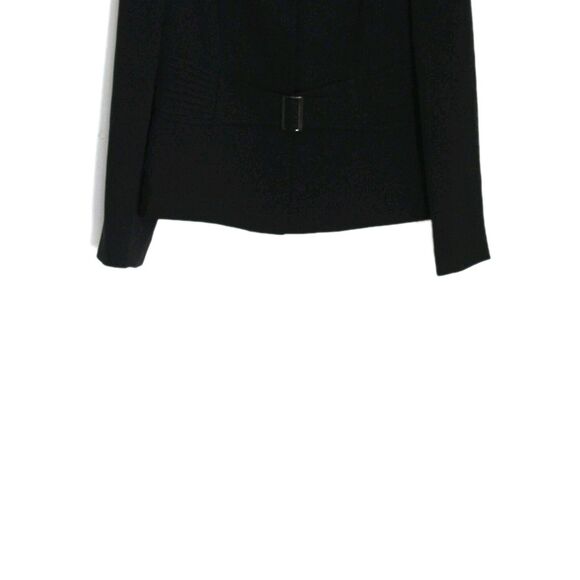 Tahari Arthus S Levine Blazer Jacket Black Belted Hidden Snap Close Size 8 - Picture 3 of 5